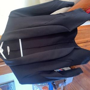 black open front blazer